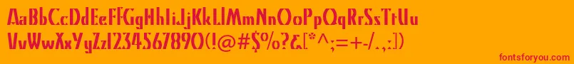 Kinomtstd Font – Red Fonts on Orange Background