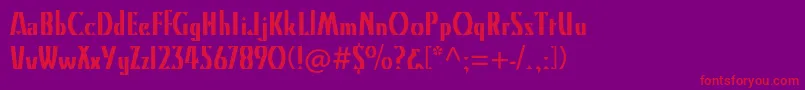 Kinomtstd Font – Red Fonts on Purple Background