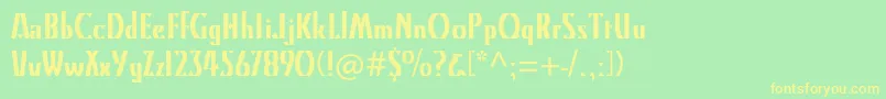 Kinomtstd Font – Yellow Fonts on Green Background