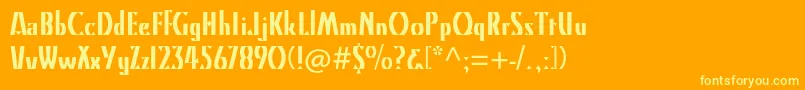 Kinomtstd Font – Yellow Fonts on Orange Background