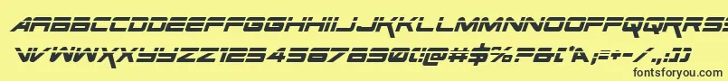 Шрифт SpaceRangerLaserItalic – чёрные шрифты на жёлтом фоне