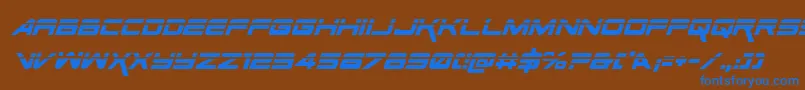 Шрифт SpaceRangerLaserItalic – синие шрифты на коричневом фоне