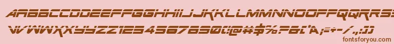 SpaceRangerLaserItalic Font – Brown Fonts on Pink Background