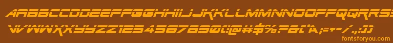 SpaceRangerLaserItalic Font – Orange Fonts on Brown Background