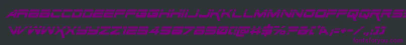 フォントSpaceRangerLaserItalic – 黒い背景に紫のフォント