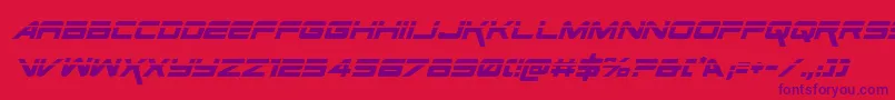 フォントSpaceRangerLaserItalic – 赤い背景に紫のフォント