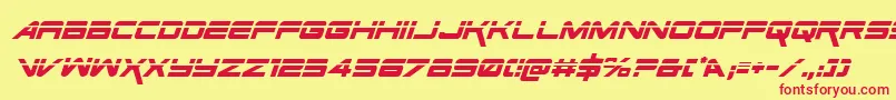 Шрифт SpaceRangerLaserItalic – красные шрифты на жёлтом фоне