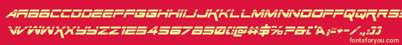 Шрифт SpaceRangerLaserItalic – жёлтые шрифты на красном фоне