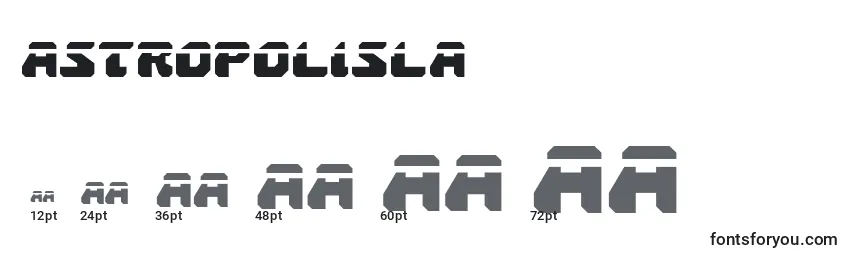 Размеры шрифта Astropolisla