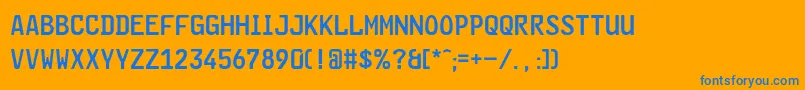 GlNummernschildMtl Font – Blue Fonts on Orange Background