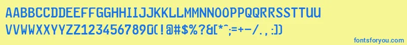 GlNummernschildMtl Font – Blue Fonts on Yellow Background