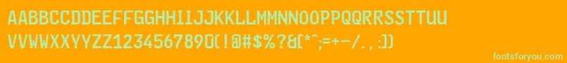 Шрифт GlNummernschildMtl – зелёные шрифты на оранжевом фоне