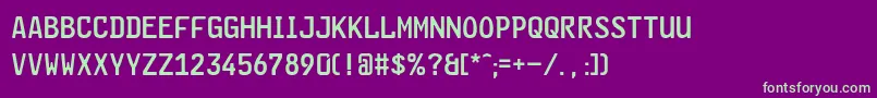 GlNummernschildMtl Font – Green Fonts on Purple Background