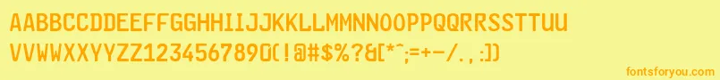 GlNummernschildMtl Font – Orange Fonts on Yellow Background