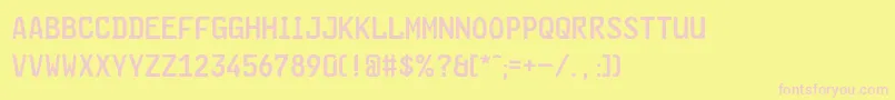 GlNummernschildMtl Font – Pink Fonts on Yellow Background