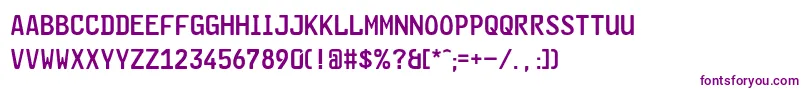 GlNummernschildMtl Font – Purple Fonts on White Background