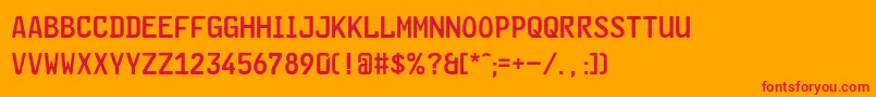 GlNummernschildMtl Font – Red Fonts on Orange Background