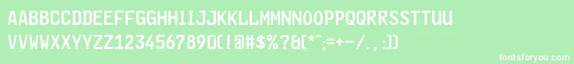 GlNummernschildMtl Font – White Fonts on Green Background