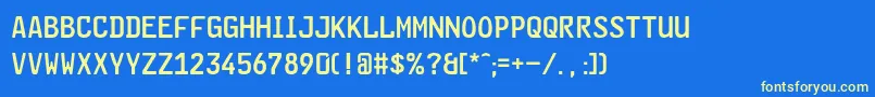 GlNummernschildMtl Font – Yellow Fonts on Blue Background