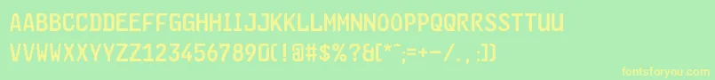 GlNummernschildMtl Font – Yellow Fonts on Green Background