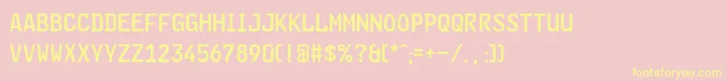 GlNummernschildMtl Font – Yellow Fonts on Pink Background