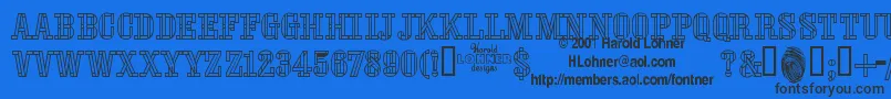 StencilFourreversed Font – Black Fonts on Blue Background