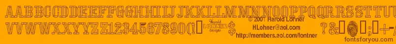 StencilFourreversed Font – Brown Fonts on Orange Background