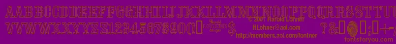 StencilFourreversed Font – Brown Fonts on Purple Background