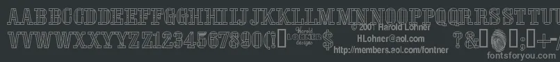 StencilFourreversed Font – Gray Fonts on Black Background