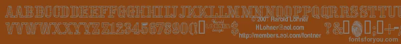 StencilFourreversed Font – Gray Fonts on Brown Background