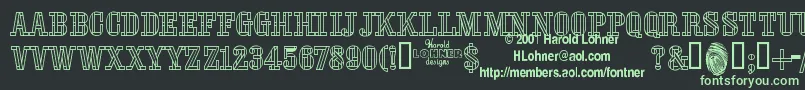 StencilFourreversed Font – Green Fonts on Black Background