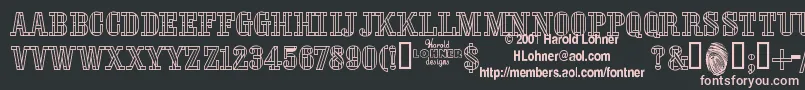 StencilFourreversed Font – Pink Fonts on Black Background