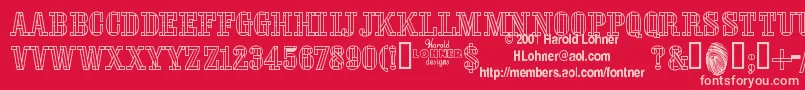 StencilFourreversed Font – Pink Fonts on Red Background