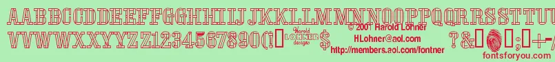 StencilFourreversed Font – Red Fonts on Green Background