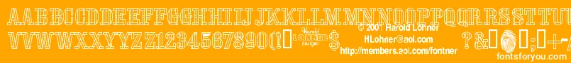 StencilFourreversed Font – White Fonts on Orange Background