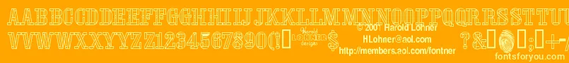 StencilFourreversed Font – Yellow Fonts on Orange Background