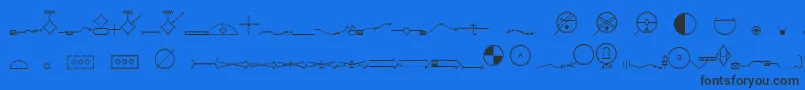EsriMilsym05 Font – Black Fonts on Blue Background