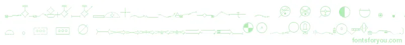 EsriMilsym05 Font – Green Fonts on White Background