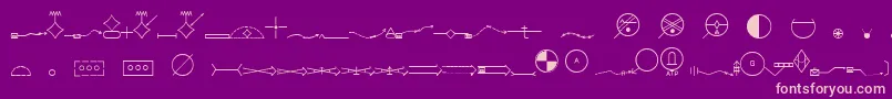 EsriMilsym05 Font – Pink Fonts on Purple Background