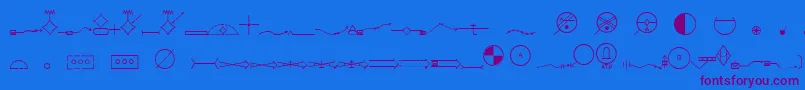 EsriMilsym05-fontti – violetit fontit sinisellä taustalla