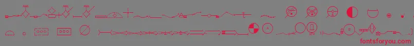 EsriMilsym05-fontti – punaiset fontit harmaalla taustalla