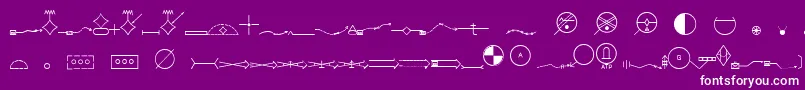 EsriMilsym05-fontti – valkoiset fontit violetilla taustalla