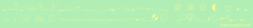 EsriMilsym05 Font – Yellow Fonts on Green Background