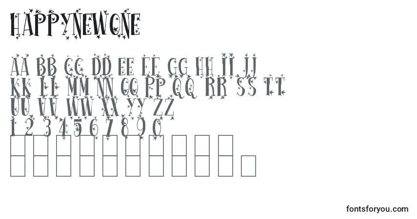 A fonte HappyNewOne – alfabeto, números, caracteres especiais