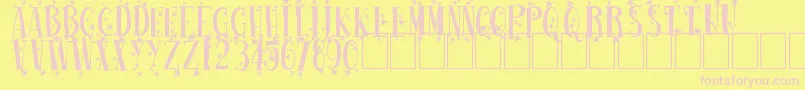 フォントHappyNewOne – ピンクのフォント、黄色の背景