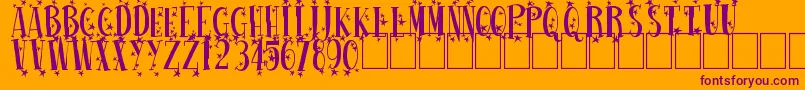 Шрифт HappyNewOne – фиолетовые шрифты на оранжевом фоне