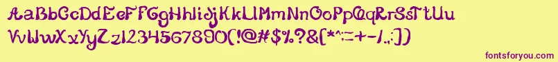 StoryTelling Font – Purple Fonts on Yellow Background
