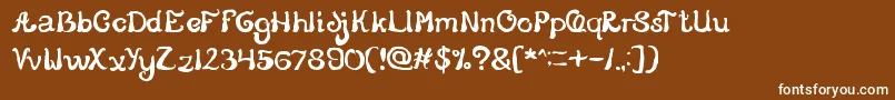 StoryTelling Font – White Fonts on Brown Background
