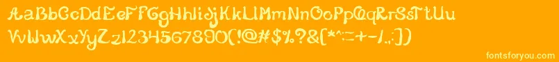 StoryTelling Font – Yellow Fonts on Orange Background