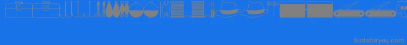 Fishin-Schriftart – Graue Schriften auf blauem Hintergrund